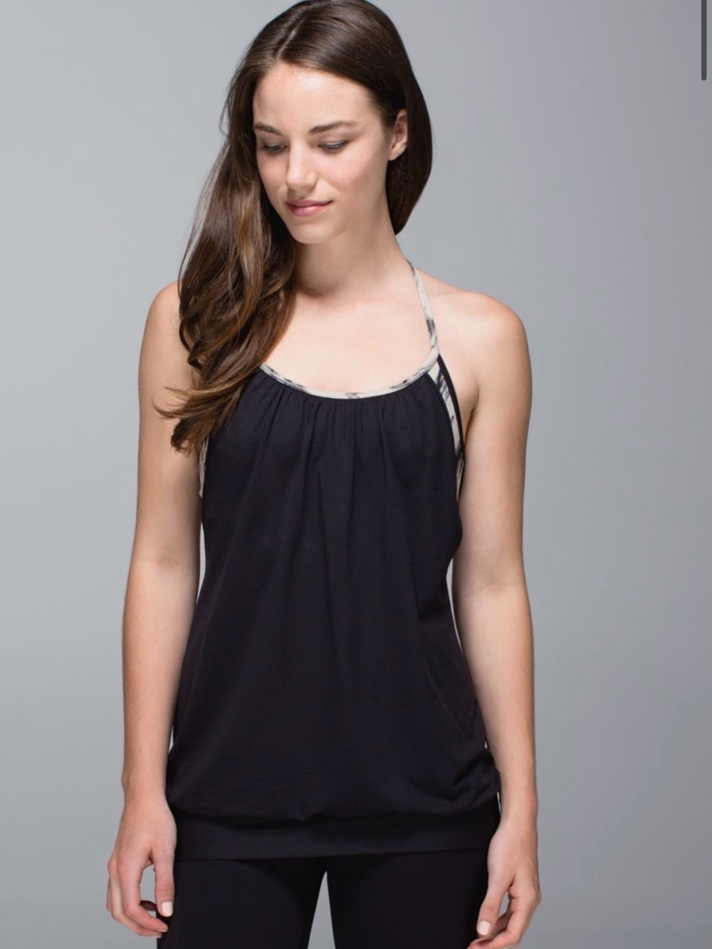 NWOT Lululemon No Limits Tank Black / Great Granite Black Mojave Tan